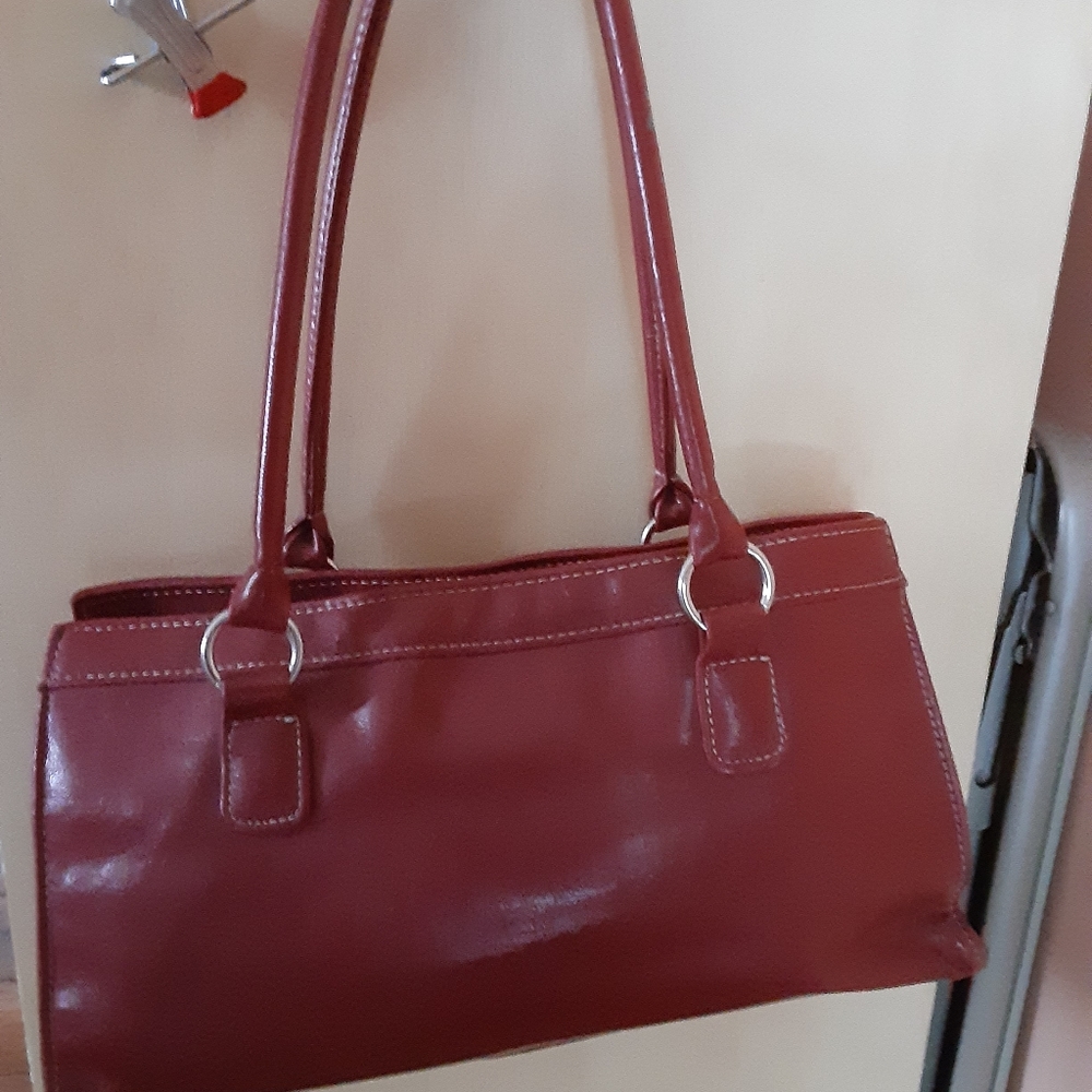 Dark red leather purse